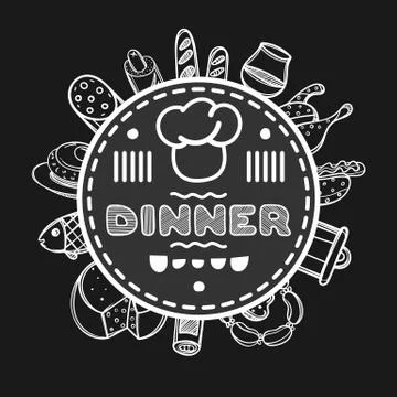 Hand drawn menu for cafe. Sketch concept illustration. Stock Illustration