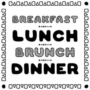 Hand drawn menu for cafe. Template design. Restaurant flyer. Stock Illustration