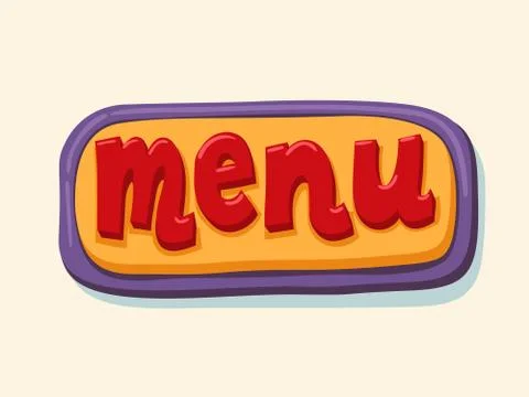 Hand drawn menu web button. internet button 스톡 일러스트