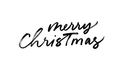 Hand drawn Merry Christmas vector brush lettering. Stock Illustration