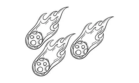 Hand drawn meteor with space theme Stock Illustration