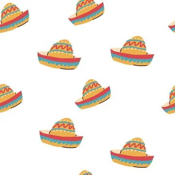 Hand drawn mexican element seamless pattern イラスト素材