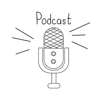 Hand drawn microphone doodle icon isolated on white vector illustration. Soun Stock Illustration
