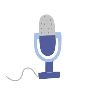 Hand drawn microphone icon, condenser microphone for broadcasting or podcasting Stock Illustration