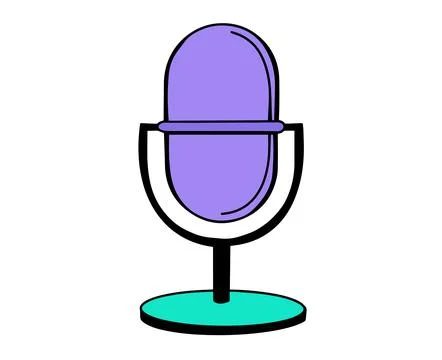 Hand drawn microphone icon isolated vector Illustrazione stock