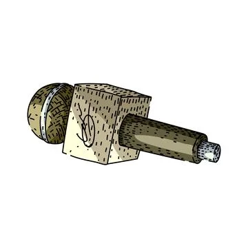 Hand drawn microphone illustrating news reporting and media communication イラスト素材