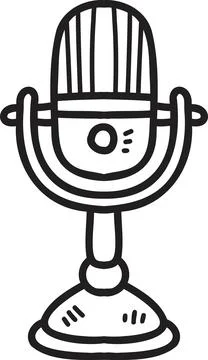 Hand Drawn microphone illustration Illustrazione stock