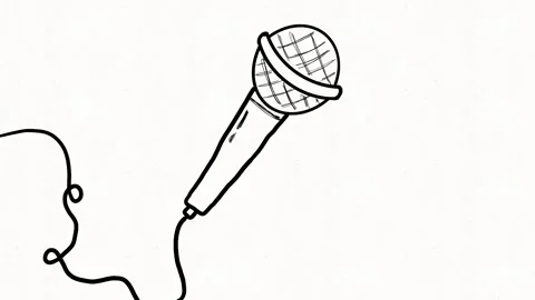 Hand Drawn Microphone – Speech and Audio Animation Stock Footage 341863577