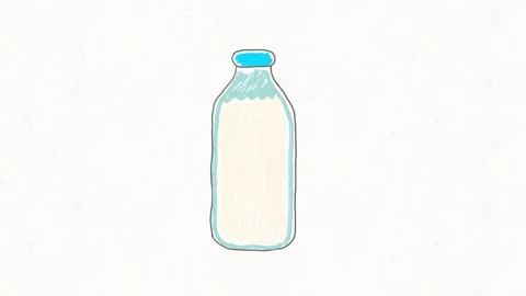 Hand Drawn Milk Bottle Doodle Animation Stock Footage 338000193