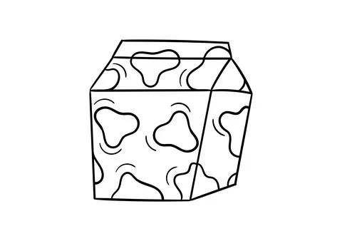 Hand drawn milk box Stock Illustration