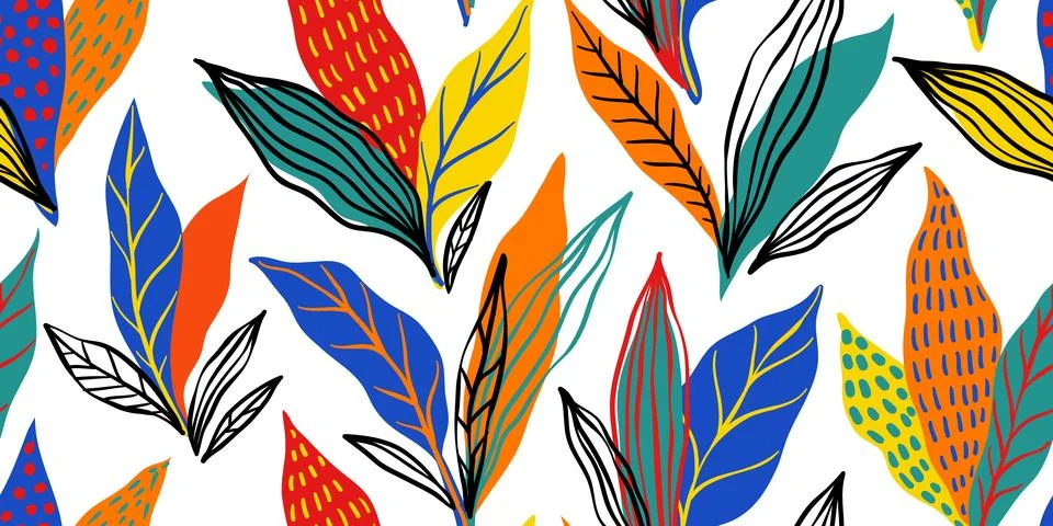 Hand drawn minimal bright abstract shapes pattern. Creative minimalist Abst.. Stock Illustration