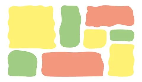 Hand drawn minimalist multicolored Textbox set. Blank quote Frames template c Stock Illustration