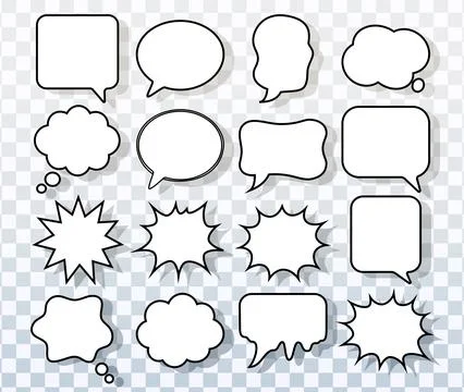 Hand Drawn Minimalist Speech Bubbles Vector For Comics And Design Stock Illustration