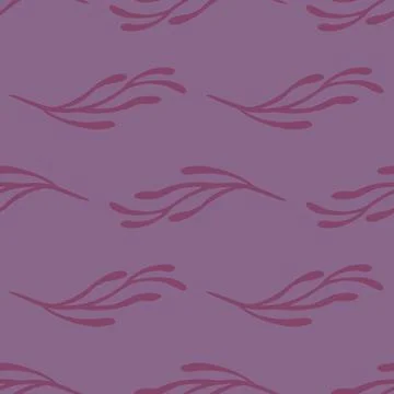 Hand drawn minimalistic seamless pattern with branches print. Purple and pink Stock Illustration