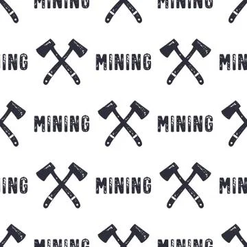 Hand drawn Mining seamless background. Can be used as classicd esignation - gold Illustrazione stock