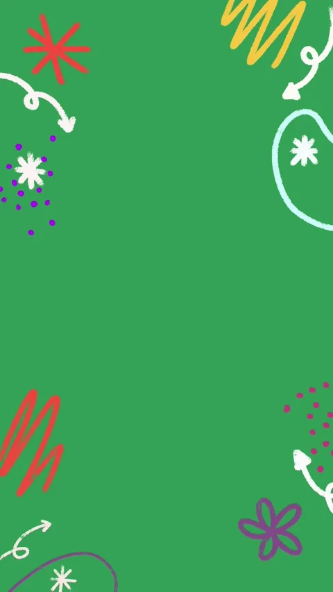 Hand Drawn Mixed Doodle Vertical Frame Animation Green Screen Abstract Sketchy Stockbeeldmateriaal 334579783