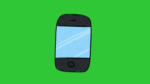 Hand-Drawn Mobile Phone Animation | Smartphone Icon 2D Animation | Device Screen Stock Footage 332615062