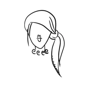 Hand drawn model woman vector icon illustration . Stock Illustration