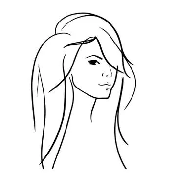 Hand drawn model woman vector icon illustration . Stock Illustration