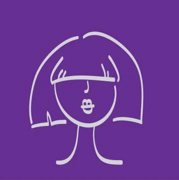 Hand drawn model woman vector icon illustration . Stock Illustration
