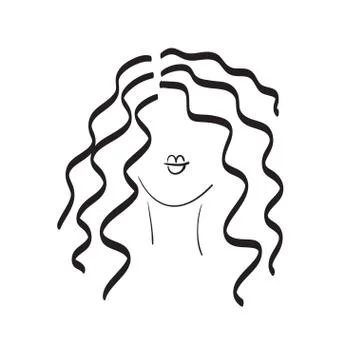 Hand drawn model woman vector icon illustration . Stock Illustration