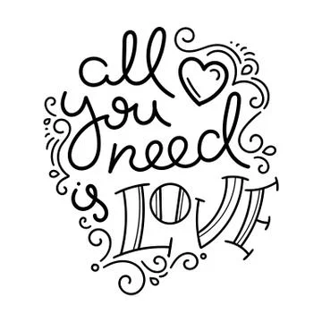 Hand drawn modern image with hand-lettering and decoration elements Stock Illustration