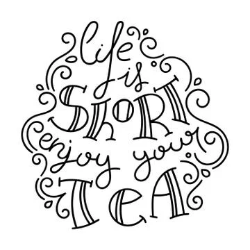 Hand drawn modern image with hand-lettering and decoration elements Stock Illustration