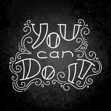 Hand drawn modern image with hand-lettering and decoration elements on Stock Illustration