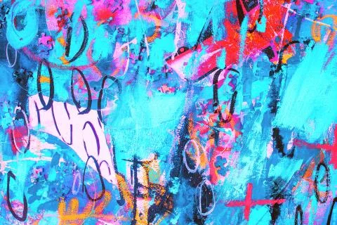 Hand drawn modern Multi Colored mixed media art canvas Stock Photos