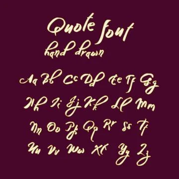 Hand drawn modern script, quote font Stock Illustration