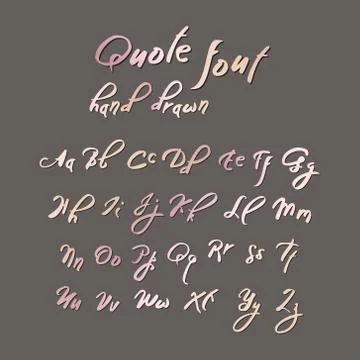 Hand drawn modern script, quote font Stock Illustration