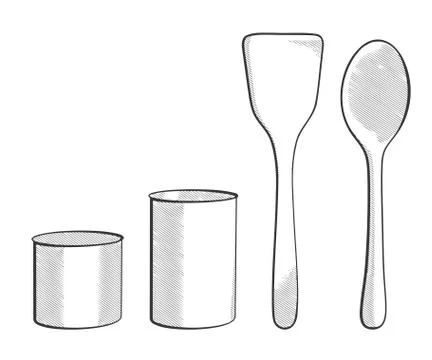 Hand drawn modern spoons Illustrazione stock