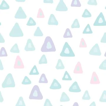 Hand drawn modern triangle seamless pattern on white background. Illustrazione stock