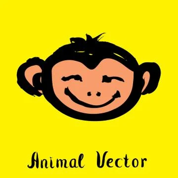Hand drawn monkey , doodle vector illustration Stock Illustration