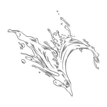 how to draw water splash