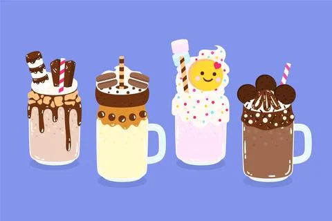 Hand drawn monster shakes Stock Illustration
