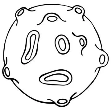 Hand Drawn Moon Isolated on White Background. Stock Illustration
