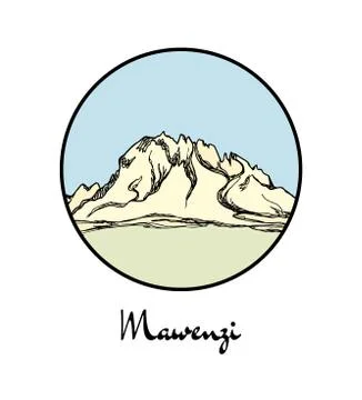 Hand drawn mount emblem Stock Illustration