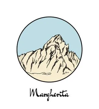 Hand drawn mount emblem Stock Illustration