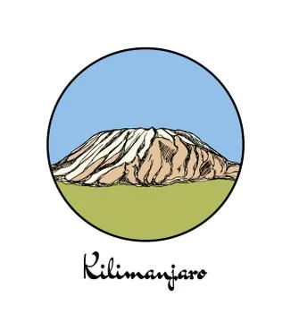 Hand drawn mount emblem Stock Illustration