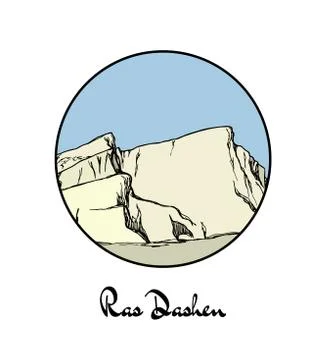 Hand drawn mount emblem Stock Illustration