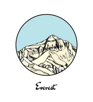 Hand drawn mount emblem Stock Illustration