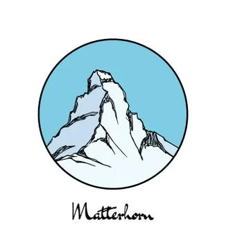 Hand drawn mount emblem Stock Illustration