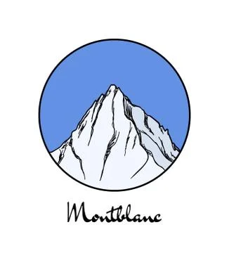 Hand drawn mount emblem Stock Illustration