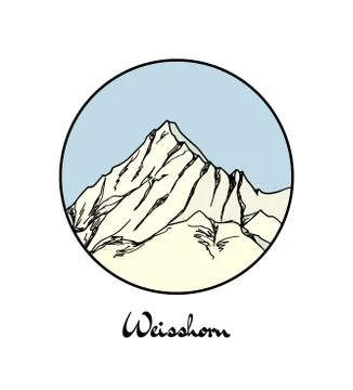 Hand drawn mount emblem Stock Illustration