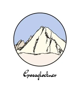 Hand drawn mount emblem Stock Illustration
