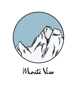 Hand drawn mount emblem Stock Illustration