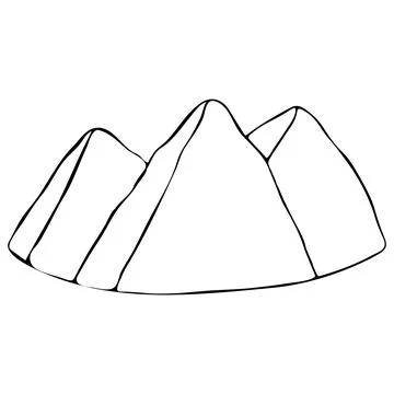 Hand Drawn Mountain Isolated on White Background. Stock Illustration