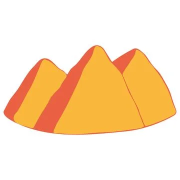 Hand Drawn Mountain Isolated on White Background. Stock Illustration