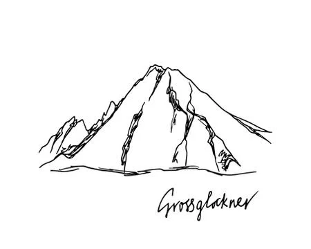Hand drawn mountain peak Stock Illustration